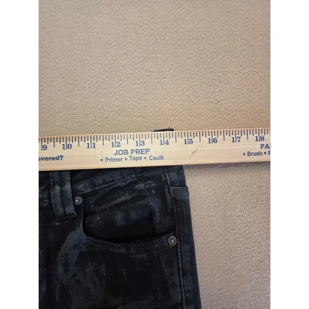 FOURFOUR Clothing Hand-Waxed Flared Stretch Denim Jeans Black Opium Style Sz 30